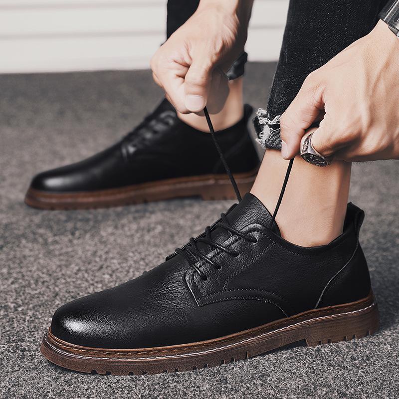 Casual leather shoes autumn and winter business dress British style leather new wedding groom shoes velvet
