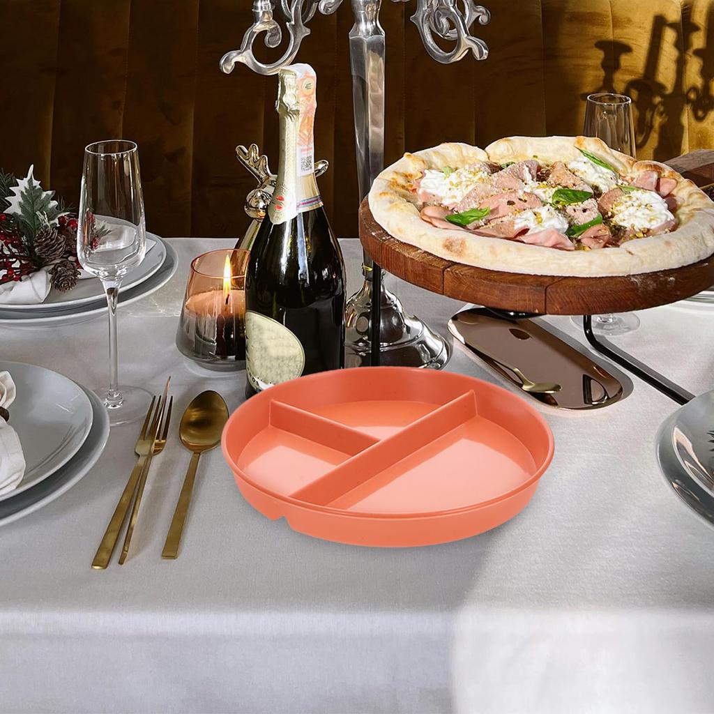 NUOLUX Lunch Divided Plates for and Scandinavian Dishwasher and Microwave Set of Cafe Style Plates, Single-Plate Pasta, Curry, Salad, Stylish, Design,