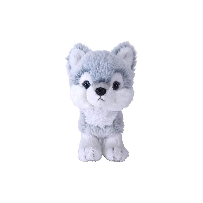 SunLemon Fluffy Wolf Blue Small 16x8x13cm Plush Animal P-6172