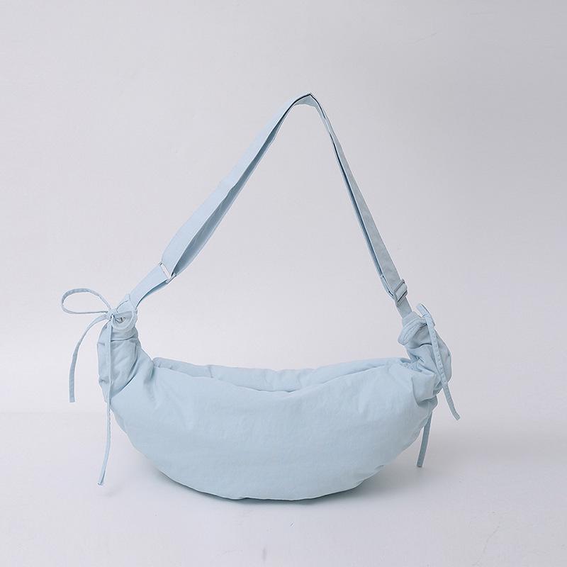 2024 Korean-Style Lightweight Women's Nylon Canvas Crossbody & Underarm Dumpling Bag