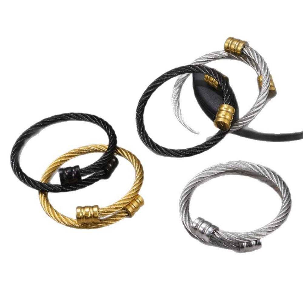 Unique Retro Style Stainless Steel Wrapped Geometric Bracelet Fashion Unisex Accessory Gift