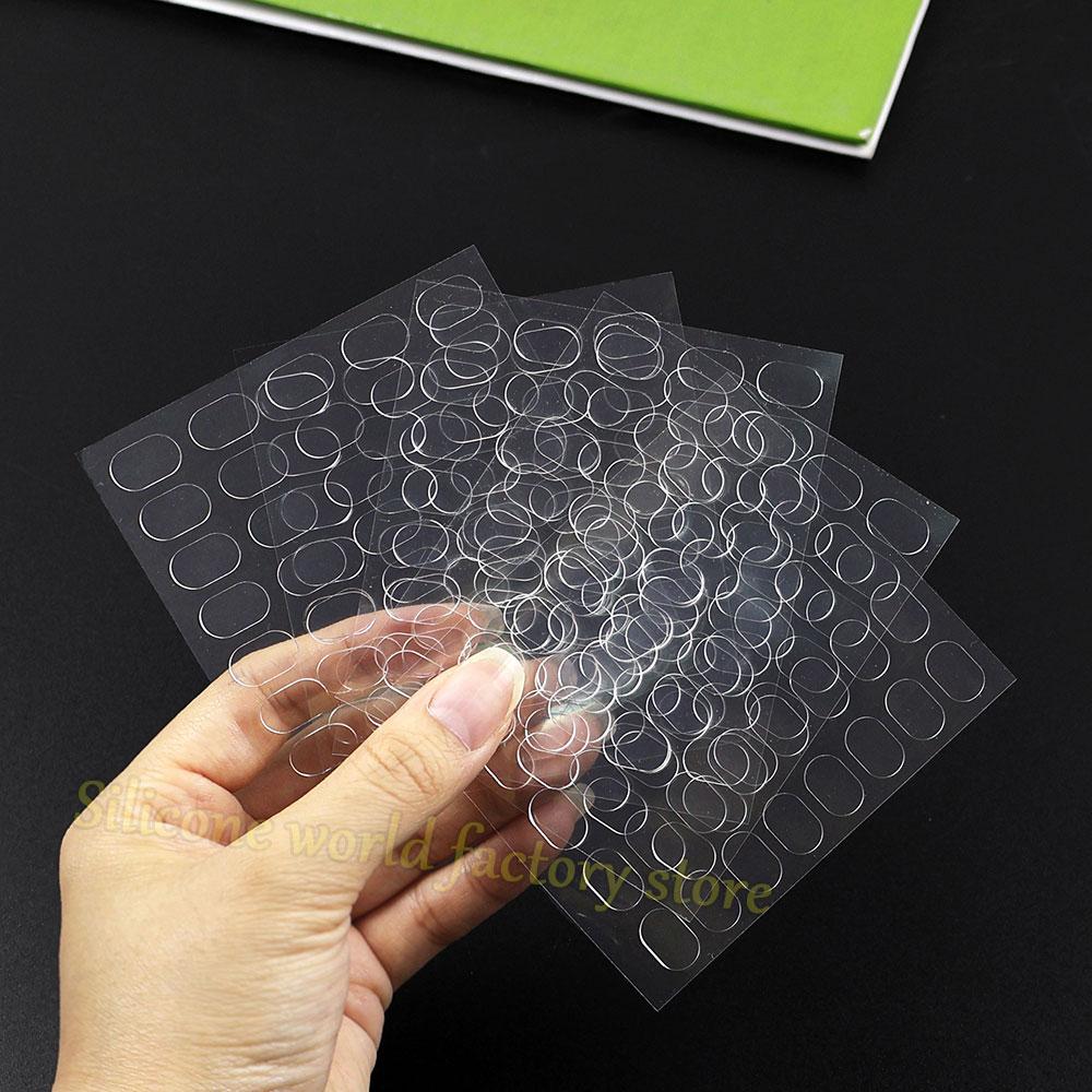 Silicone World 200PCS Transparent Double-Sided Glue Pads Seamless Adhesive Sticker for Blind Box Landscape Doll Foot Fixed Glue