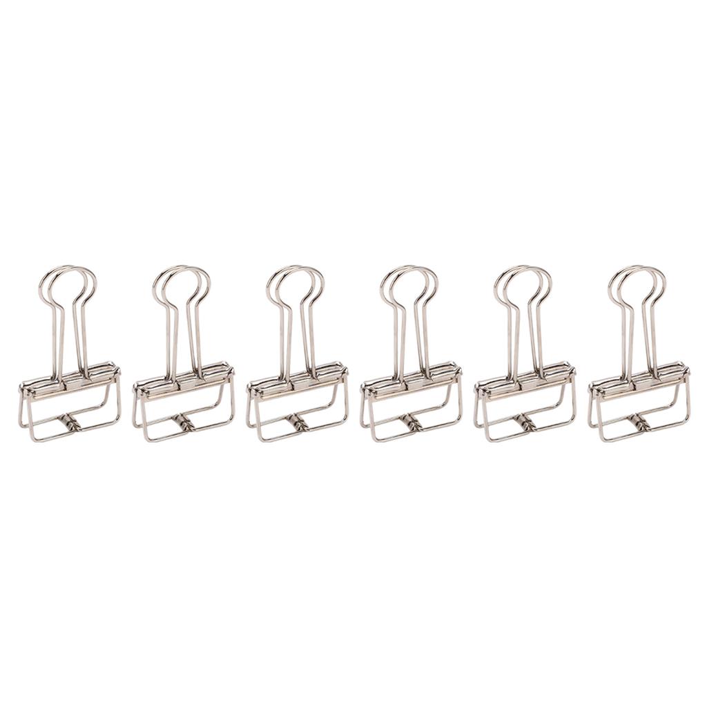 50Pcs Metal Hollow Binder Clips Multipurpose Durable Paper Clamps for Document Certificate Ticket Clothes Silver