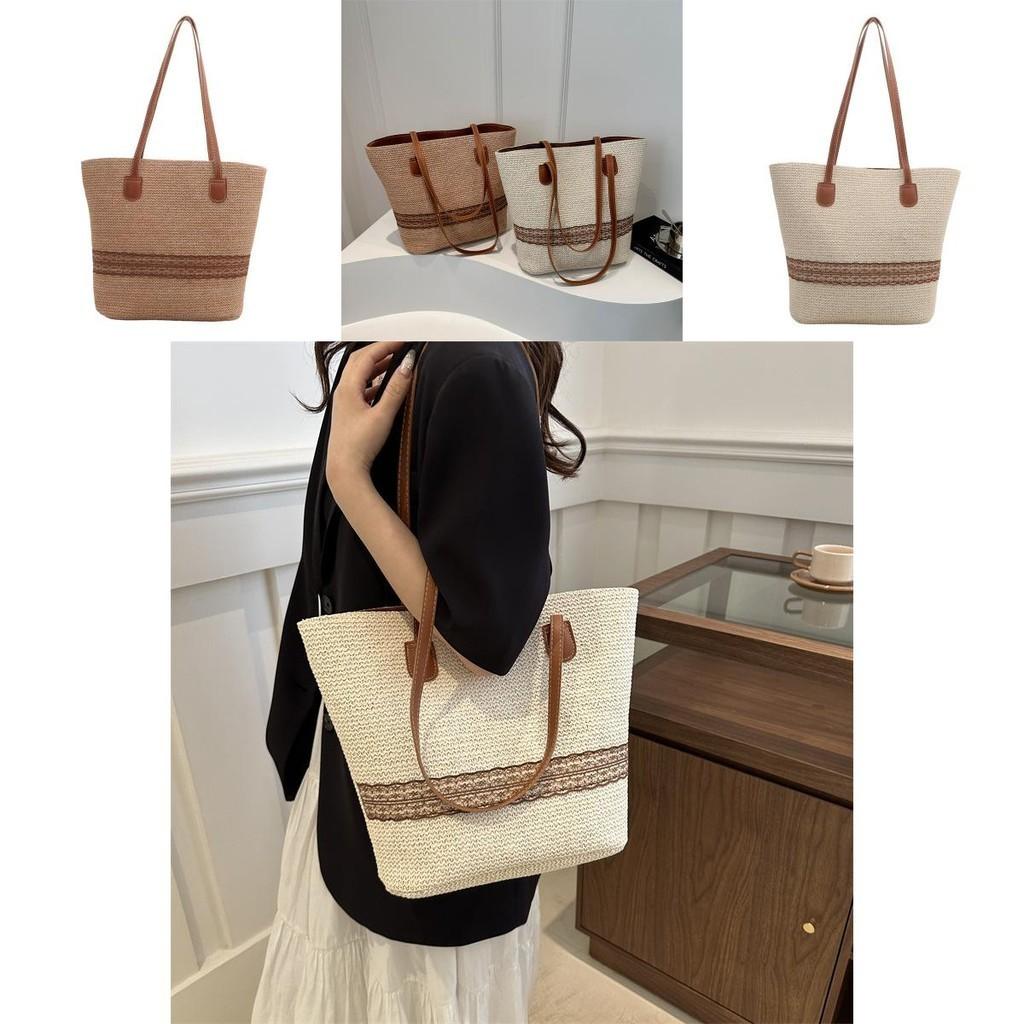 Chic Xl Bucket Style Tote Bag For Spring Summer Fashion Soft Weaved Material Available In Cream