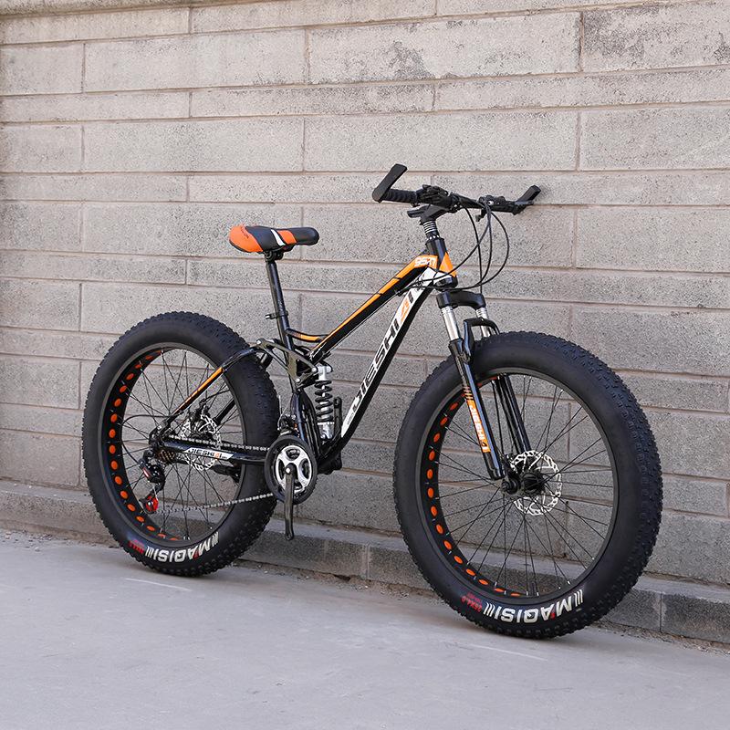 Adult Off-Road Mountain Bike with 4.0 Tires & Shock Absorption for Men, Women & Students