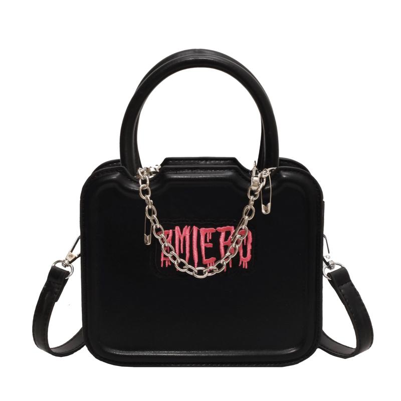 

Женская сумка с вышитым алфавитом, женская квадратная сумка через плечо, кожаная сумка Corssbody