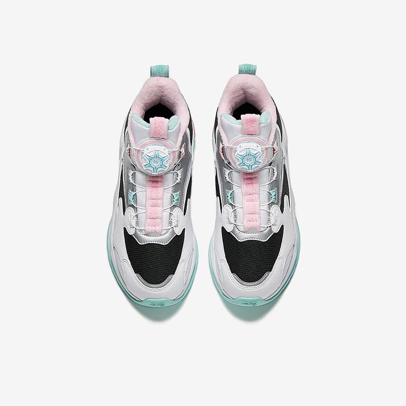 Anta Kids Fabric Versatile Non-Slip Wear-Resistant Cotton Shoes Kids Shoes Black White Pink 322446919-1