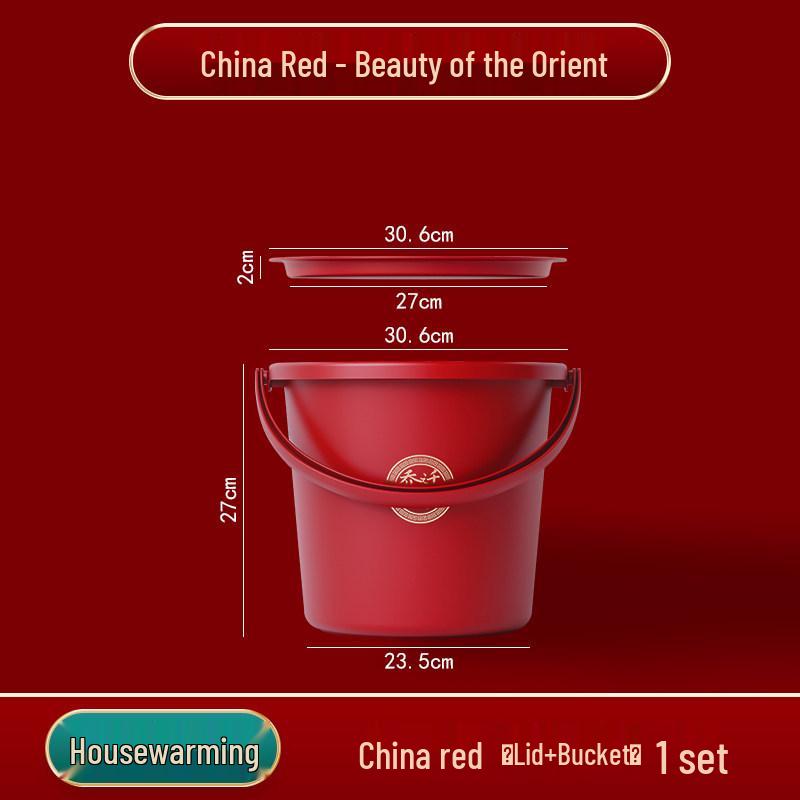 Red Wedding & Housewarming Joy Buckets - Large Plastic Pair in Vibrant Red