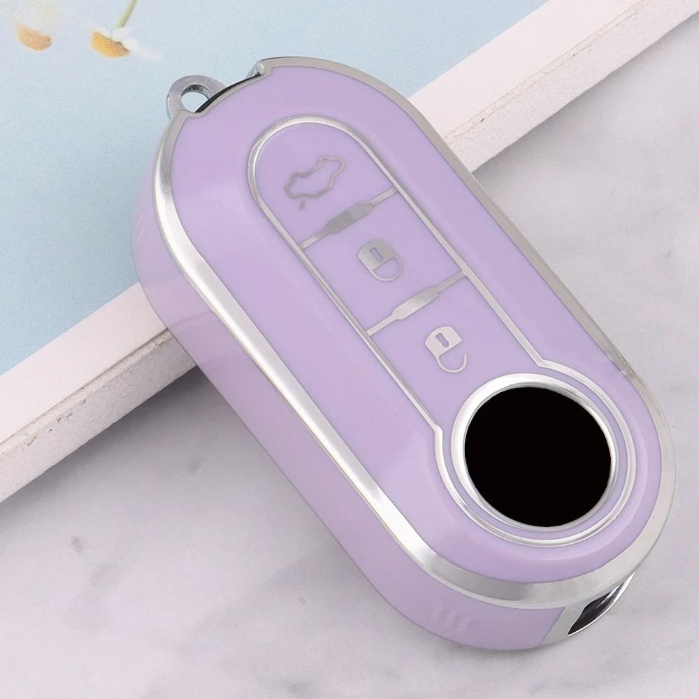 TPU Car Flip Key Case Cover Shell for FIAT 500 Ducato Punto Panda Lancia Musa for Citroen Jumper Peugeot Boxer Accessories