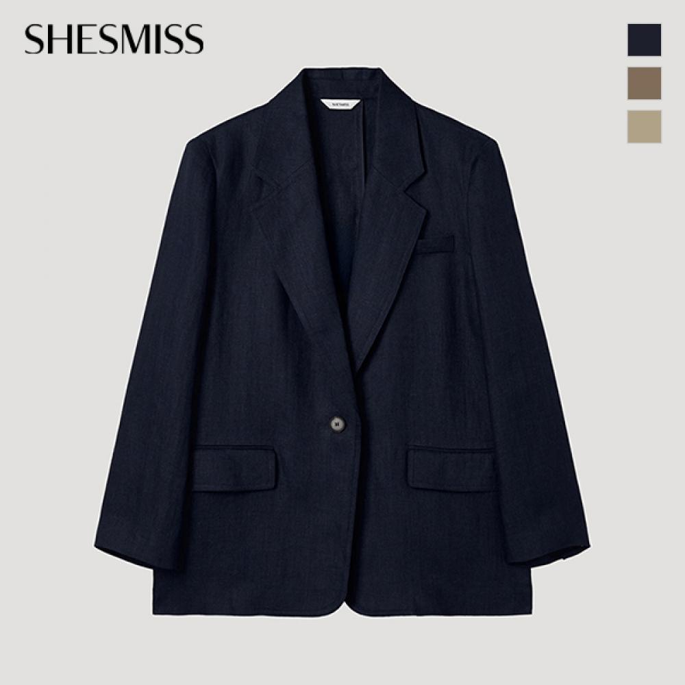 [shs Miss] Linen One Button Jacket Swwjkp21010