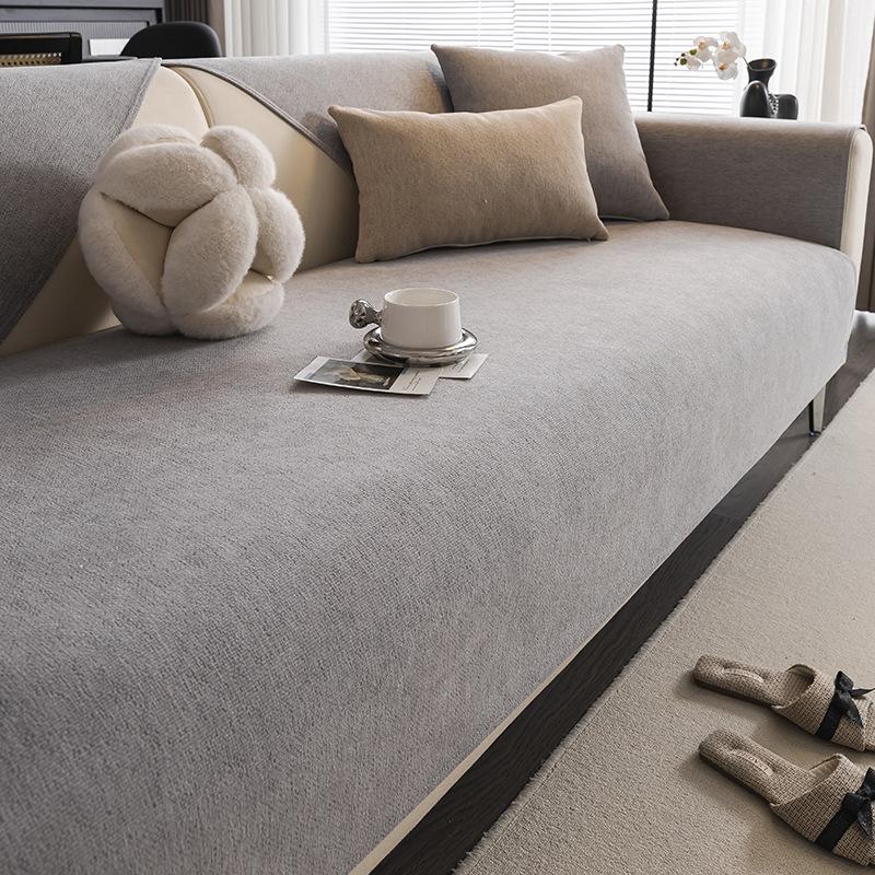 Chenier Sofa Seat Cushion Is Universal In All Seasons, Solid Color Sofa Cover Is Simple And Advanced, Cover Cloth Towel, Non-Slip Sofa Cushion