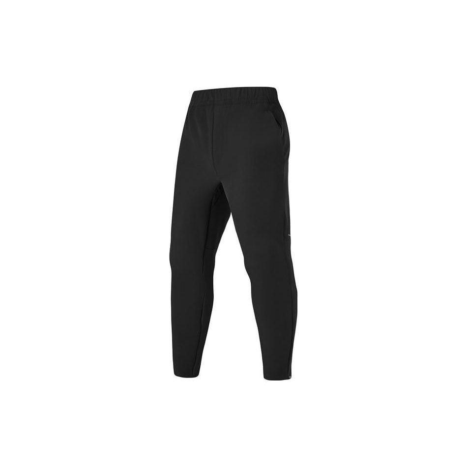Skechers Comfort Sports Series Solid Color Breathable Mid-Rise Knitted Sports Pants Men bottoms Carbon-Black P124M009-0018 S