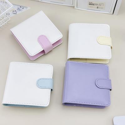 Mini Candy Color Pu Leather Kpop Photocards Binder Collect Book 3inch Card Storage Idol Card Photo Album Holder Book Stationery