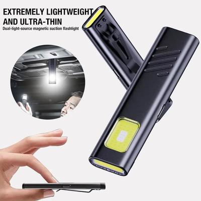 Multifunkční klíčenka svítilna USB dobíjecí Mini svítilna s COB pracovním světlem Kroužek na klíče Kempování Chůze Kapesní lampa
