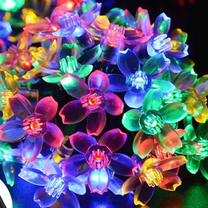 

Солнечная перезаряжаемая светодиодная садовая лампа для газона 7M 50LED Солнечная гирлянда Fariy Light Водонепроницаемый уличный декор для сада Ландшафтное освещение