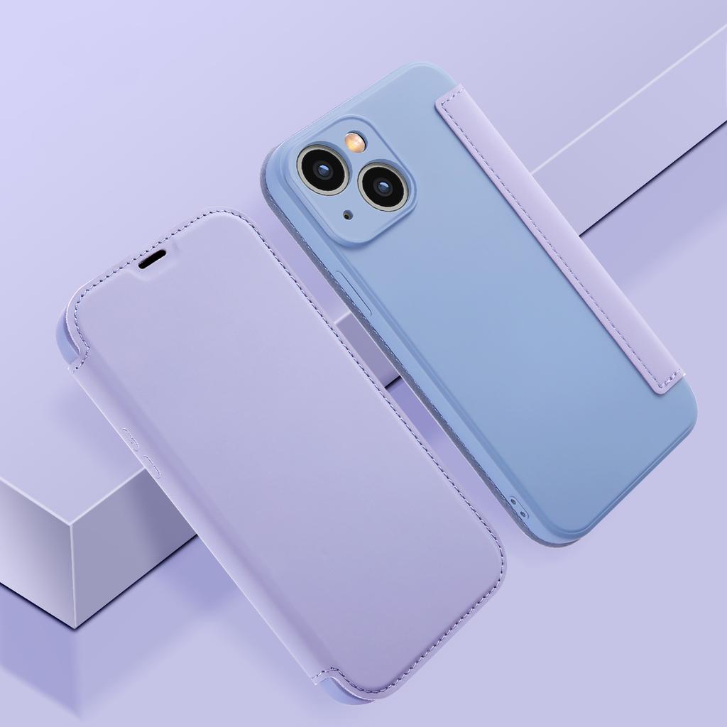 For iPhone 15 Card Holder Kickstand Liquid Silicone Bump Proof Protective Case Skin-touch Phone Cover