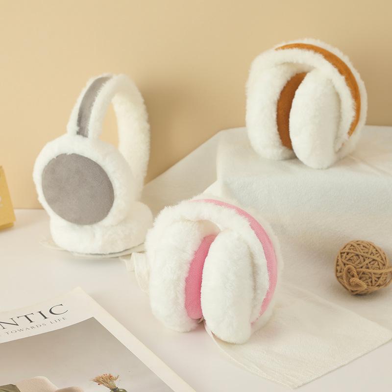 Winter Ladies Earmuffs Cute Plush Earmuffs Rabbit Hair Warm and Cold Folding.