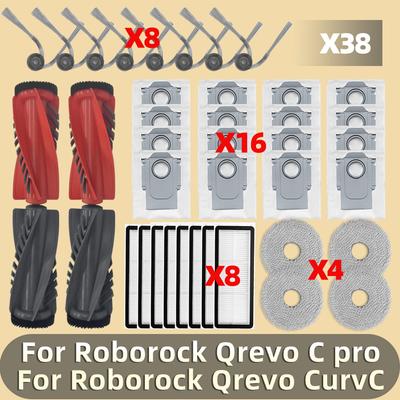Vhodné pro Roborock Qrevo C pro / Qrevo CurvC Vysavač Náhradní Díly Příslušenství Hlavní Boční Kartáč Filtr Hepa Hadřík Mopovací Podložka Sáček na Prach