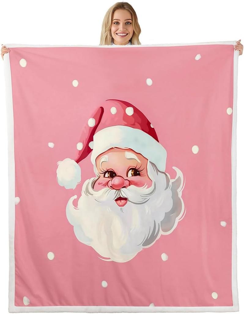 Christmas Throw Blanket Watercolor Red Truck Decor Fleece Blanket for Kids Teens Adults Green Xmas Trees Yellow Polka Dots Fuzzy