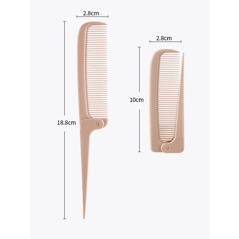 1pc Portable Folding Comb, Folding Pointed Tail Comb, Mini Cute Home Use Scalp Massage Air Cushion Brush, Hair Brush, Comb, Hairstyling Tool