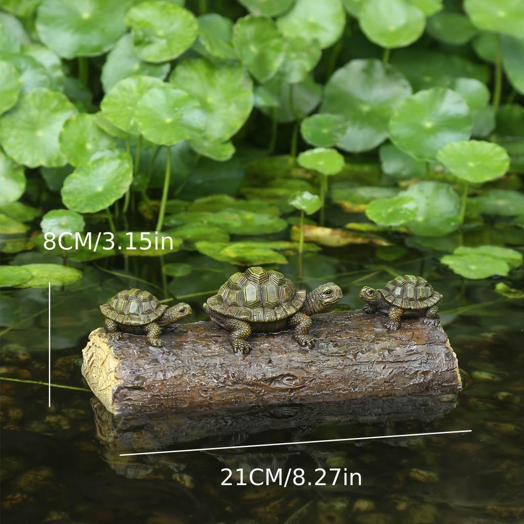 1 szt. Urocza Pływająca Żółw Ozdoba Ogrodowa - Rustykalna Żywiczna Figurka Zwierzęca do Dekoracji Stawu i Podwórka, Idealna na Święto Dziękczynienia