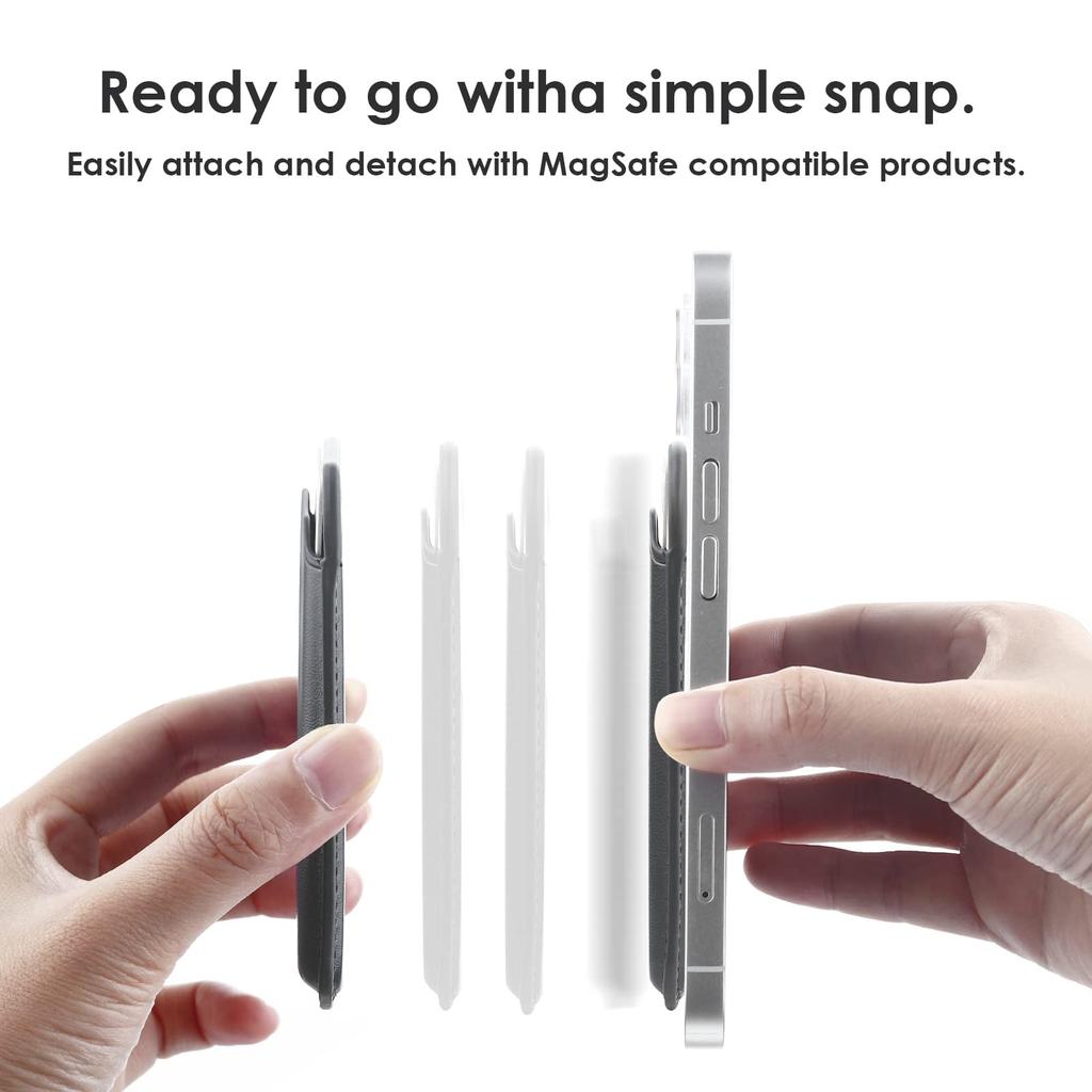MagSafe Compatible Magnetic Wallet for iPhone Leather Card Case with RFID Skimming Strong Slim Design [WALLFID] 17/16/15/14/13/12 - Protection,