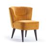 Armchair - Paris - Mustard Yellow Velvet - Wooden Legs - Modern Style