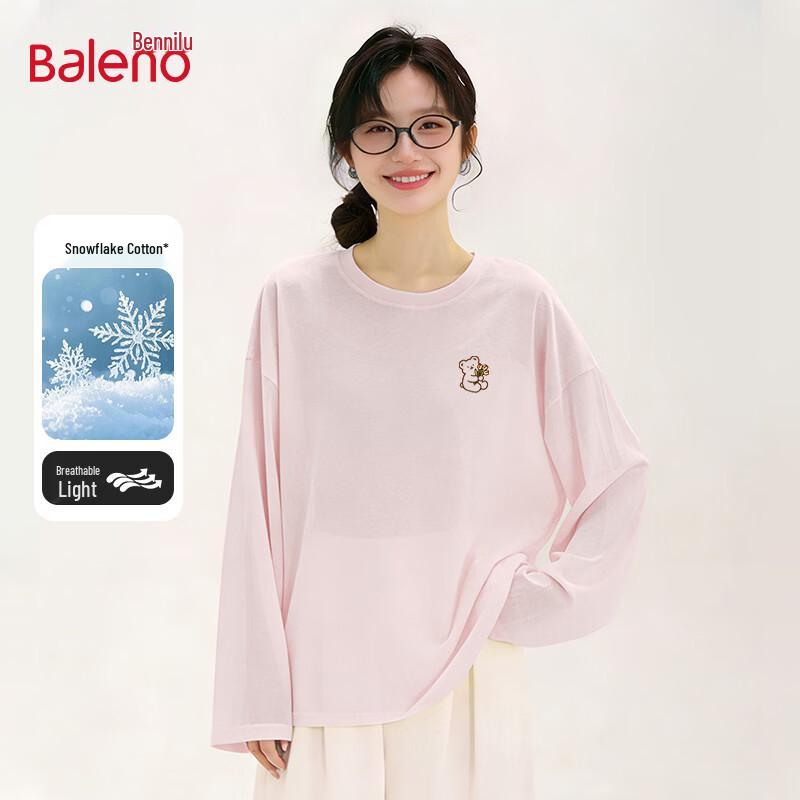 Baleno Women s Skin-Friendly Snowflake Cotton Long Sleeve T-Shirt M