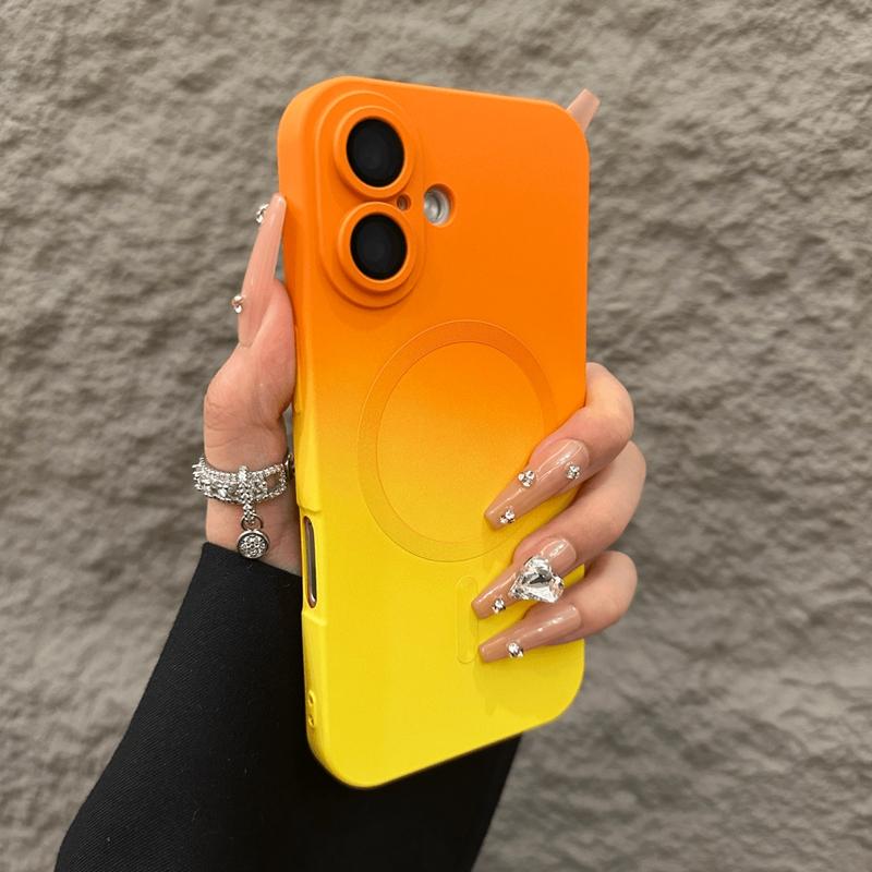 Luxury Magsafe Soft Silicone Gradient Phone Case For iPhone 11 12 13 14 15 16 17 Pro Max Plus Air Magnetic Bumper Cover