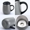 GRANDTIES Premium Vacuum Insulated Mug, 460ml, Available in 19 Colors, with Easy-Open Sliding Lid, Stainless Steel Double-Wall Vacuum Insulation, and