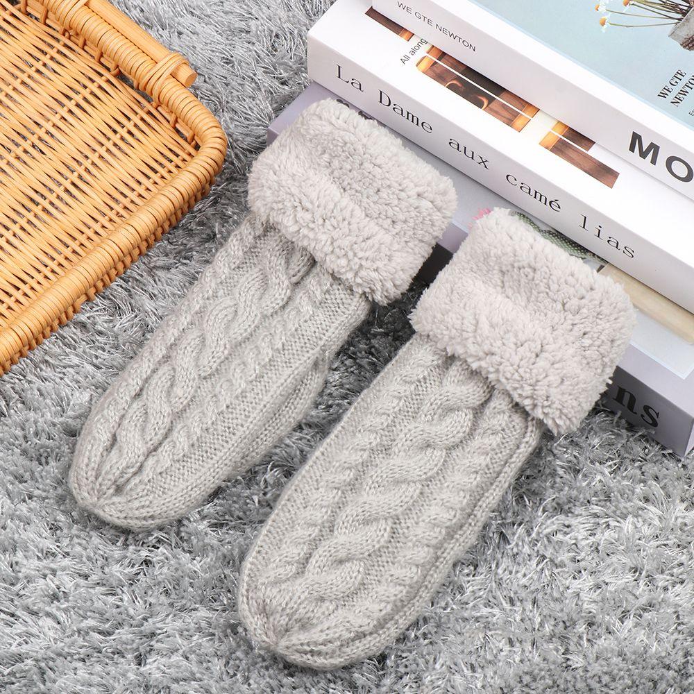 Fashion Twist Flowers Thickening Knitting Wool Female Guantes Full Finger Gloves Women Mittens