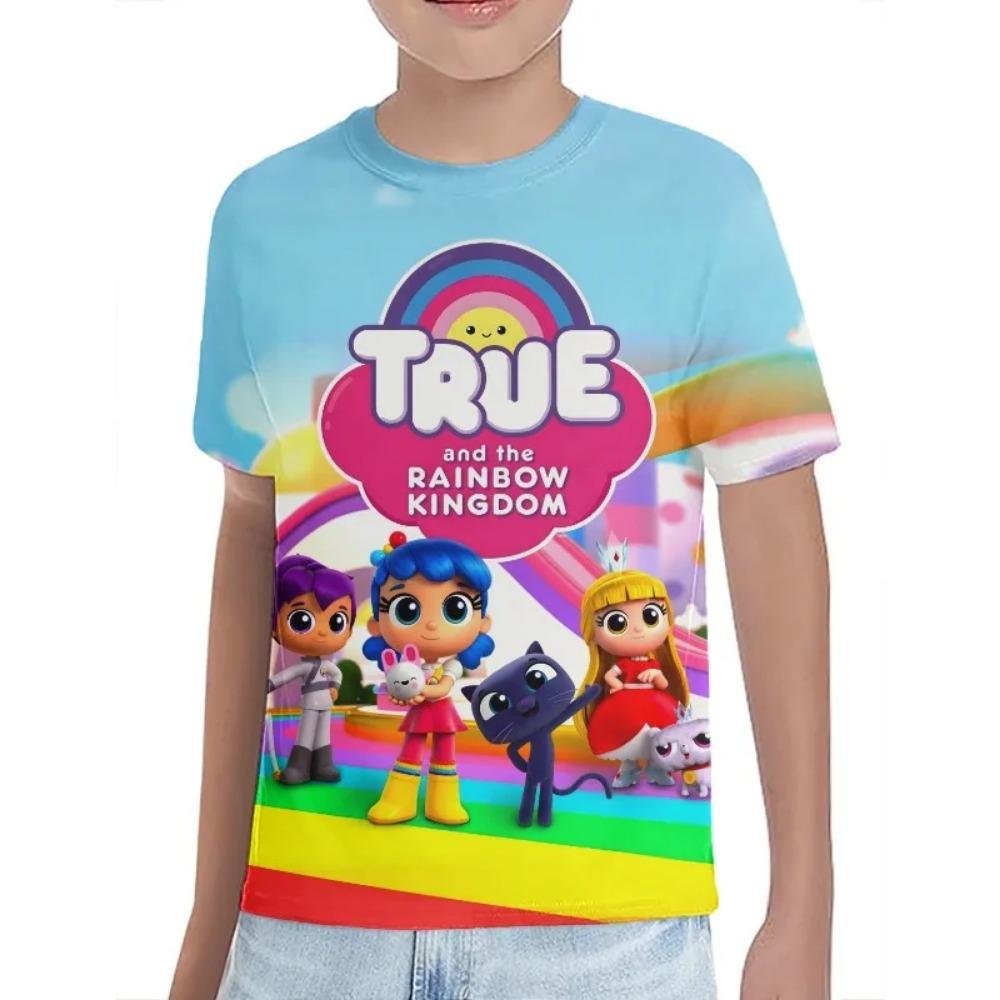 Summer Boys/girls Soft True and the Rainbow Kingdom New Style animation Cartoon Print Casual Tee 3D Printing Children T-shirt