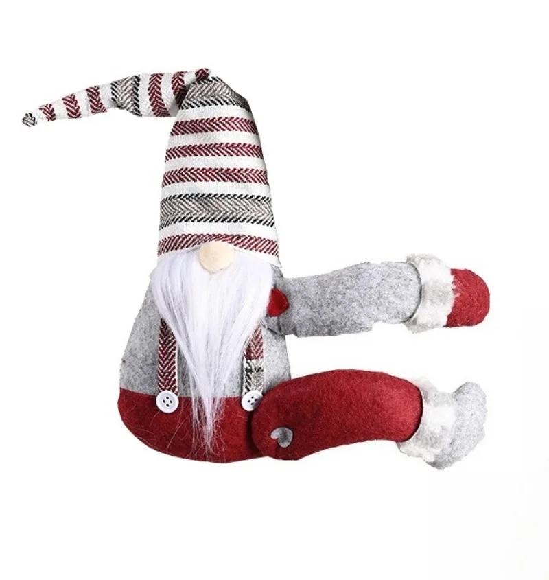 

Curtains Hanging Christmas Decorations Striped Hats Forest Elders Side Hugging Curtains Buckle Doors and Hang 2025 New Trends