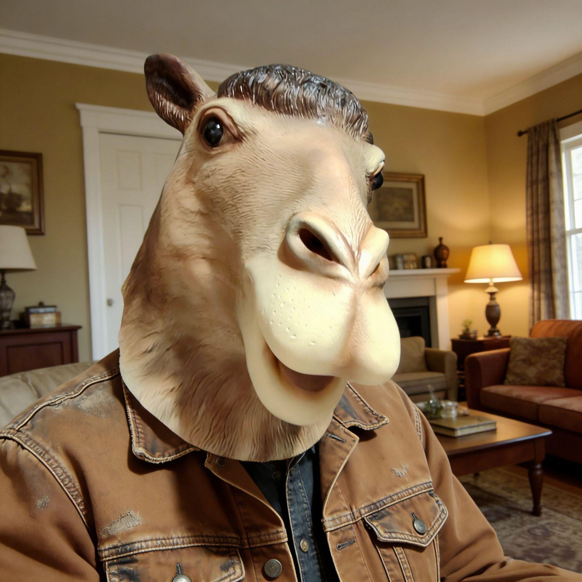 

Camel mask latex headgear prop with free labeling верблюд