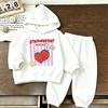 Boys Trendy Costume 1-7Years Old Kids Long Sleeve Hooded Suits Cartoon Printed Pullovers Baby Loose Sweatpants Two Piece Set