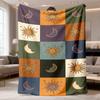 2026 Latest Flannel Blanket 1pc Mystical Celestial Throw Blanket UltraSoft Flannel AllSeason Cozy Blanket with Suns, Moons, Stars Machine Washable for
