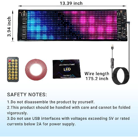 2PCS LED Eyes For Car Windshield, 13.7"X4" Devil Eyes Light For Cars, Programmable Soft Screen LED Sign With APP Control And Remote Controller
