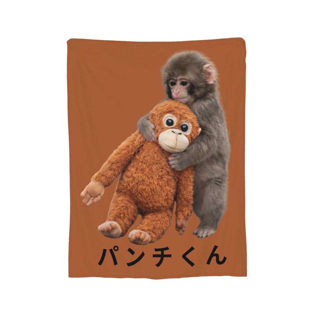 Punch-kun Japanese Baby Monkey Blanket Fleece Spring/Autumn Portable Ultra-Soft Throw Blanket for Bedding Couch Bedspreads