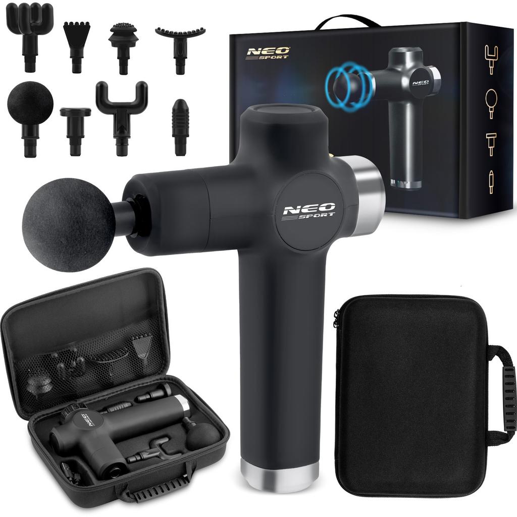 Body Massage Gun 8 Attachments NS-501 Neo-sport Black