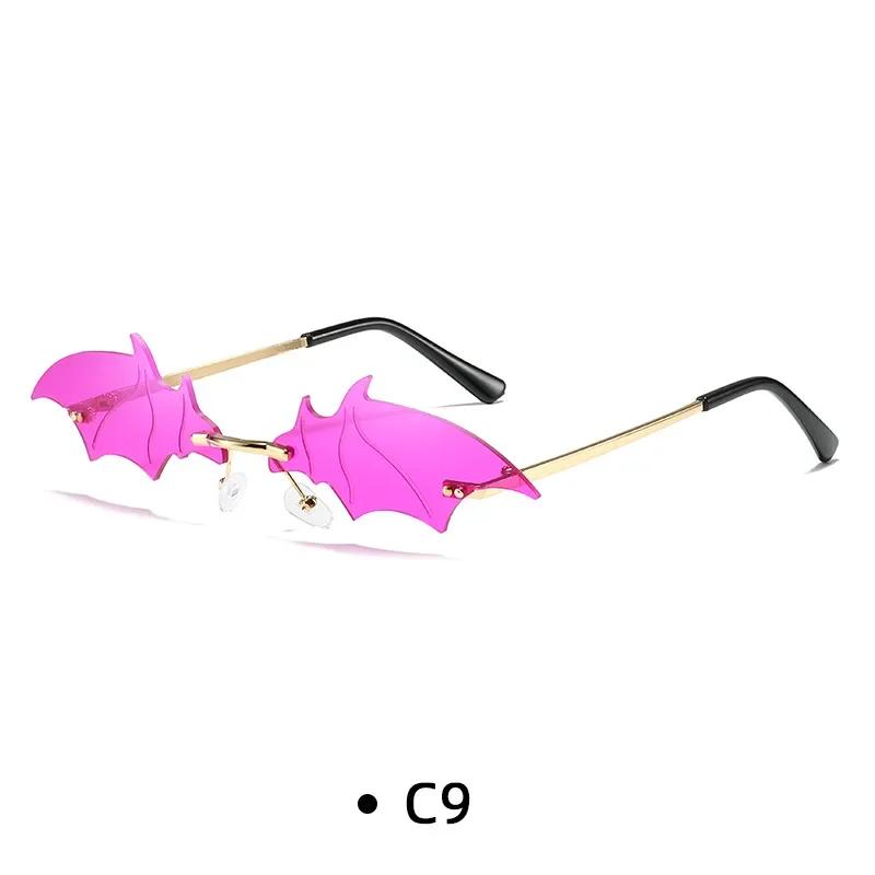 

Fashion Rimless Unisex Sunglasses Trendy Bat Shaped Sun Glasses Female Male Vintage Shades Halloween Accessories other