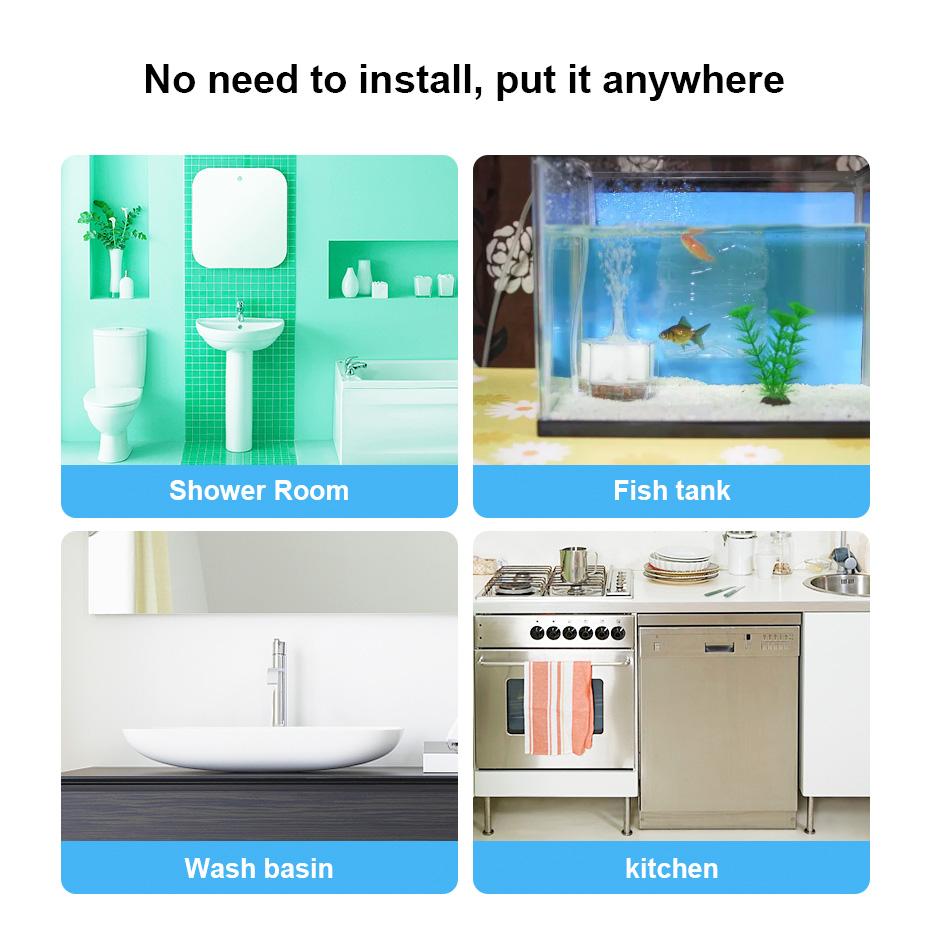 KERUI 433Mhz Leakage Alarm Water Detector Drip Alert with 90db Loud Home Security Overflow Sensor for Kitchen Bathroom