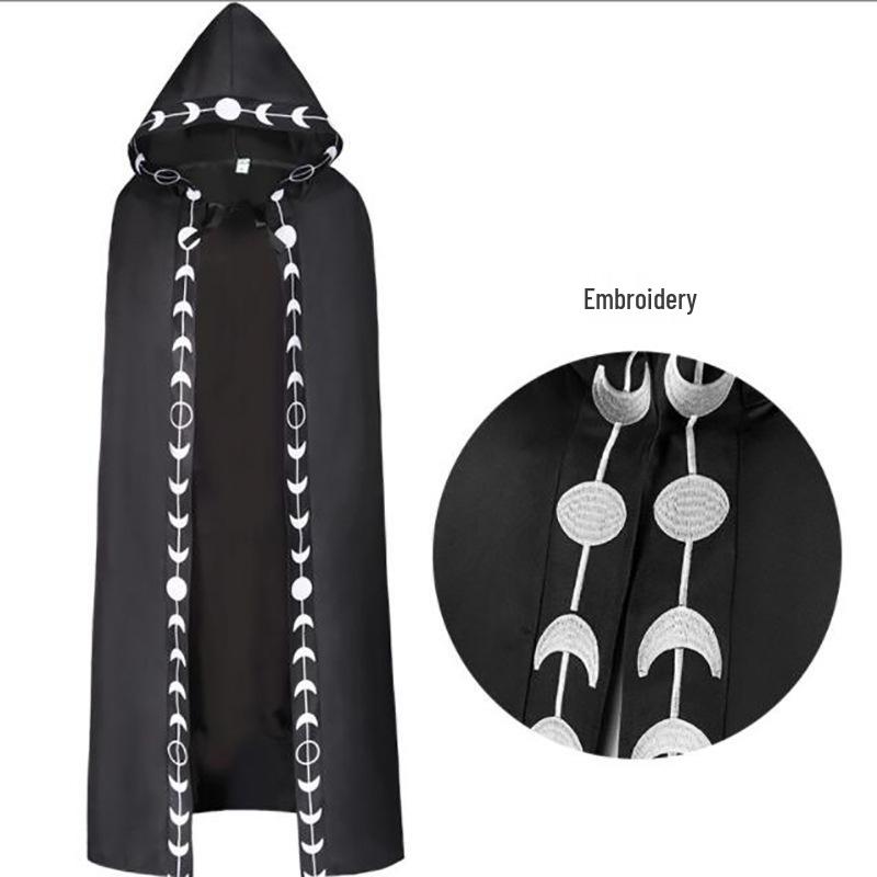 Halloween Medieval Grim Reaper Robe: Hooded Cape Costume for Children & Adults