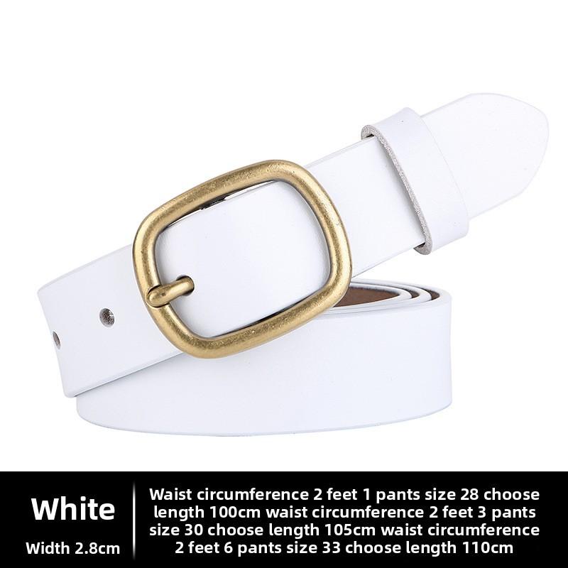 Womens Second Layer Leather Belt With Metal Buckle For Jeans And Skirts Spring Summer Accessory
