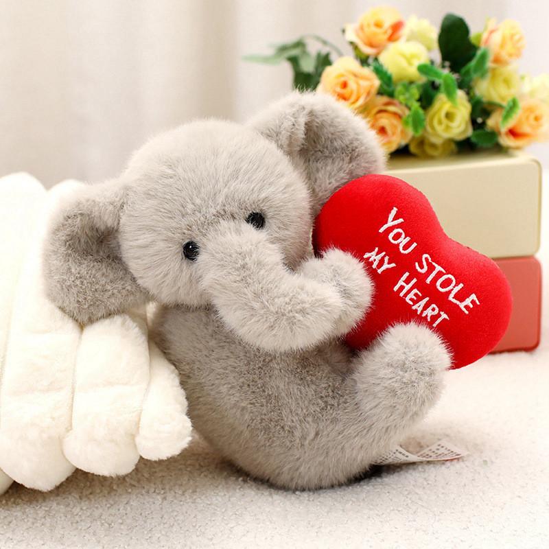 

Heart Pig Steal Elephant Plush Toy Animal Stuffed Doll Cartoon Gift Decoration Elephant