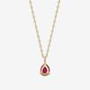 ESTELLE [Official] [Web Exclusive] Women's Necklace in 10K Yellow Gold with July Birthstone Ruby and Drop Motif (0452-8217-0019-0000)
