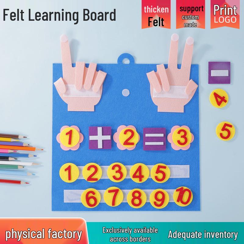 Interactive Children's Cartoon Felt Busy Board - DIY Creative Early Learning Toy with Finger Counting