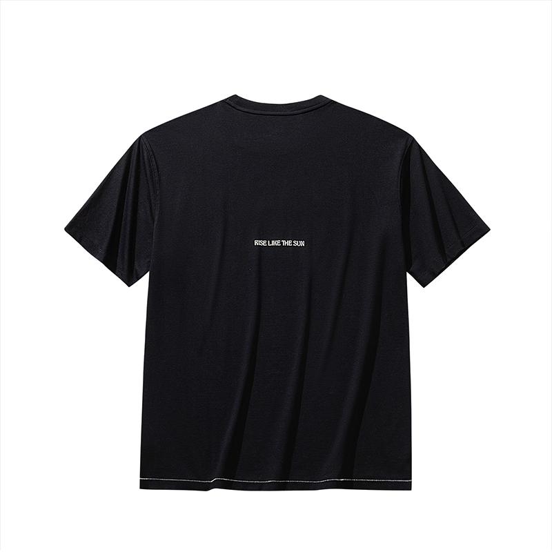 Anta Kyrie Series Basketball Tribal Style Classic Feather Simple Comfortable Casual Round Neck Pullover Loose Short Sleeve T-Shirt 172621106-3