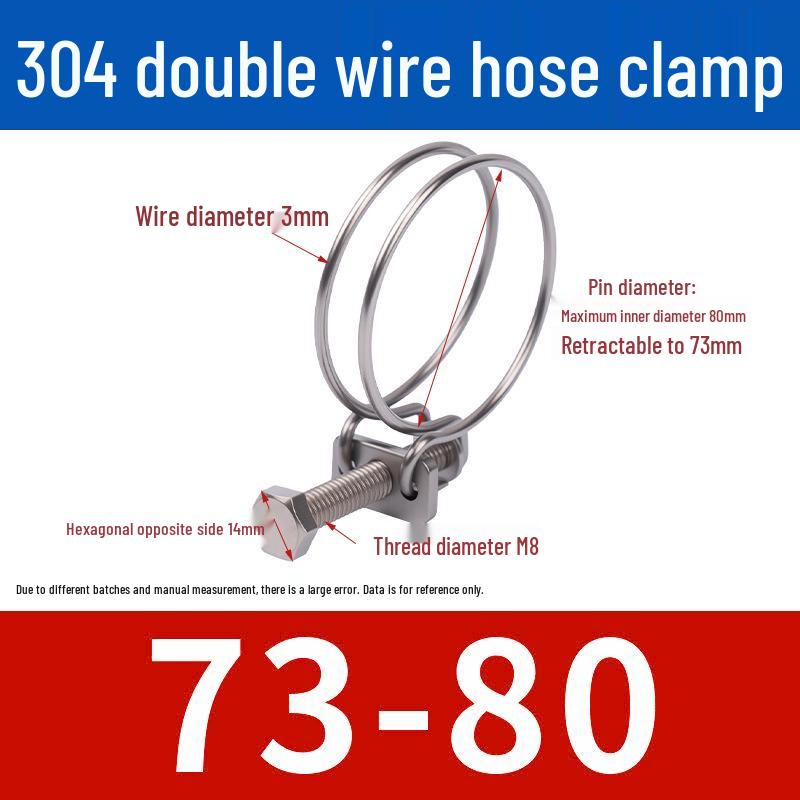 Doppeldraht-Schlauchschelle aus Edelstahl für Feuer-, Wasser-, Gasleitungen - Verdickt