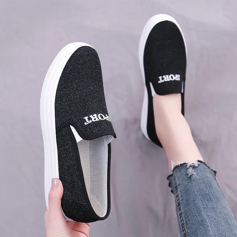 Fashion New Fashion Old Beijing Flat Shoes Spring and Autumn Leisure Lazy Student Canvas Shoes