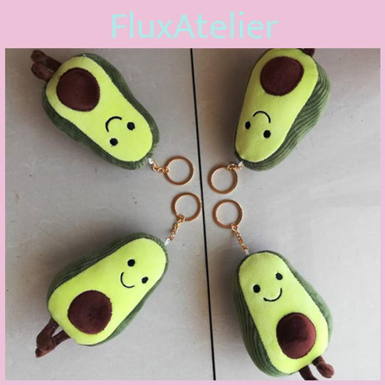 Cute Keychain Avocado Plush Toy Girls Kids Backpack Decoration Hanging Ornament